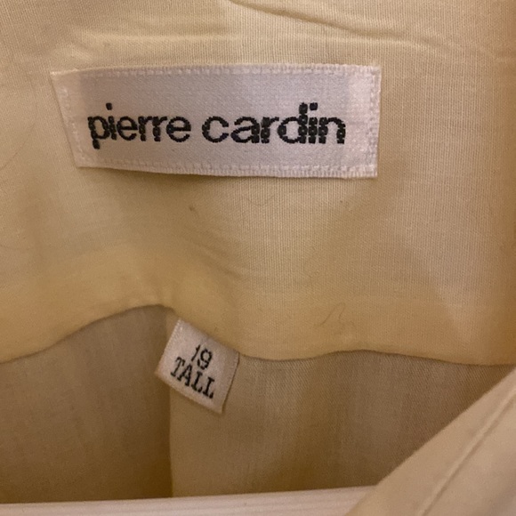 Pierre Cardin, yellow short sleeve dress shirt neck is 19 - Picture 3 of 3